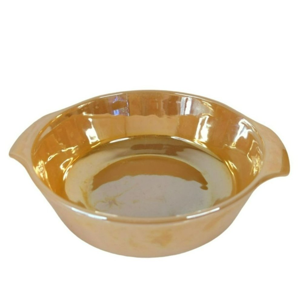 Vintage Anchor Hocking Fire King #437 Peach Luster Casserole Dish 1 1/2 Qt 1950s